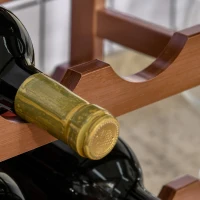 HOMCOM Suporte para 16 Garrafas de Bambu Prateleira para Garrafas de Vinho de 4 Níveis 43x23,5x38cm Marrom(m-10)