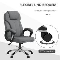 Vinsetto Bürostuhl Schreibtischstuhl Chefsessel, höhenverstellbar, Wippfunktion, 6 cm x 75 cm x 120 cm, Grau(m-6)