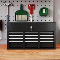 HOMCOM Cutie pentru Scule cu 6 Sertare din Oțel cu Încuietoare, 60x26x34cm, Negru(m-7)