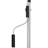 Outsunny Toldo Manual Retrátil 200x150 cm com Manivela de Alumínio Ângulo Ajustável Proteção Solar para Varanda Verde e Branco(m-8)