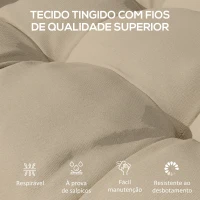Outsunny Conjunto de Almofadas para Cadeiras de Jantar e Jardim Impermeáveis e Anti-UV com 2 Fitas de Fixação 48x48x10 cm Caqui(m-4)