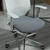 Vinsetto Bürostuhl drehbarer Chefsessel ergonomischer Computer-Arbeitsstuhl mit hoher Rückenlehne und Höhenverstellbar PP-Rückenlehne Schaumstoff höhenverstellbar 94,5-102,5 cm Grau(m-8)