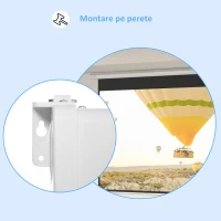 HOMCOM Ecran de Proiecție Motorizat 120" 16:9 cu Telecomandă, Montare pe Perete și Tavan, Alb(m-7)