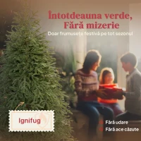 HOMCOM Brad de Crăciun artificial de 180 cm, ignifug, cu 1814 crengi realiste și bază pliabilă din metal(m-4)