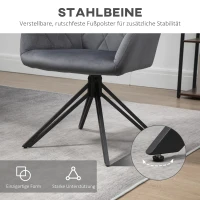HOMCOM Akzentstuhl im Retro-Design Samtoptik 58 cm x 60,5 cm x 77,5 cm Stahl Grau(m-5)