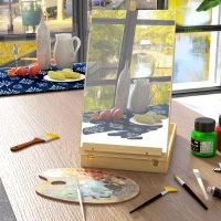 Vinsetto Cavalete de Mesa Ajustável em Madeira de Faia com 5 Compartimentos Prancha de Desenho e Esboços Dobrável 27x41,5x42,5-74,5 cm Madeira(m-2)