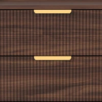 HOMCOM Elegant Two-Drawer Bedside Table - Walnut Brown(m-9)