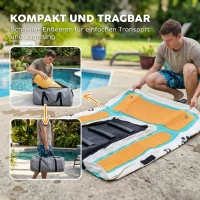 PawHut Aufblasbare Hunde Wasserrampe Hunderampe Pool 151x102 cm Tragbares Hundeboot mit Rutschfester EVA-Oberfläche Orange(m-9)