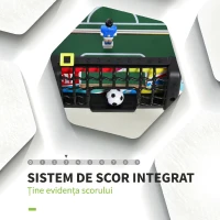 HOMCOM Masa de Fotbal cu 2 Tabele de Scor, din Lemn, Oțel Inoxidabil și Plastic, 86,5x43,5x63 cm, Multicolor(m-5)