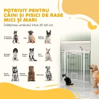 PawHut Poartă Reglabilă pentru Câini 76-104 cm, Înălțime 106 cm, cu 2 Extensii, Albă(m-9)