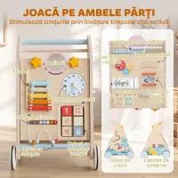AIYAPLAY Premergător Bebeluși cu Panou Activități, Placaj, Culoare Lemn(m-5)