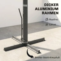 Outsunny Alu Ampelschirm 3 x 3 m 360° drehbar Sonnenschirm mit Kurbel Ständer Windschutz Hellgrau(m-7)
