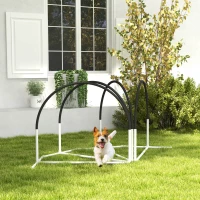PawHut Conjunto de Treino de Agilidade para Cães de 4 Peças com Bolsa de Transporte 89x69x99 cm Preto(m-10)