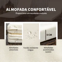 Outsunny Conjunto de 2 Espreguiçadeiras de Vime Sintético com Mesa de Centro Encosto Reclinável em 5 Posições 196x54x32cm Marrom(m-5)