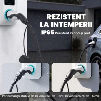 HOMCOM Cablu Încărcare EV Tip 2, 22 KW, 32 A, Mod 3, Trifazat, 5m, Negru(m-6)