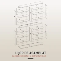 HOMCOM Dulap Modern pentru CD-uri cu 16 Rafturi, din Lemn, 106,5x24x126,3 cm, Natural(m-7)