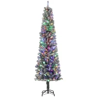 HOMCOM Árvore de Natal 225 cm Árvore de Natal Artificial com 220 Luzes LED de Duas Cores 519 Ramos e Suporte de Aço  Verde(m-1)