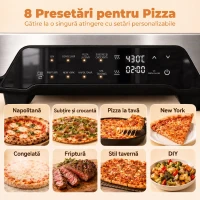 HOMCOM Cuptor electric pentru pizza 2200W, până la 430°C, pentru pizza de 30,5 cm, gri(m-5)