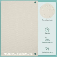 Outsunny Lot de 14 Housses de Rechange Coussins Salon de Jardin - 6 Housses Coussin d'assise, 8 Housses Coussin Dossier - Housses zippées Polyester déperlant Crème(m-5)