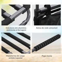 SPORTNOW Carrinho de Praia Dobrável Carrinho de Transporte com Grandes Rodas de 30 cm Todo-o-Terreno com Bolso e Punho Telescópico(m-8)