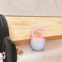 SPORTNOW Kettlebell de 12 kg Pesa Russa Preenchida de Areia Metálica e Alça Antiderrapante para Treino em Casa Ginásio Ø21x30 cm Rosa(m-9)