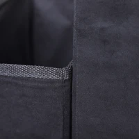PawHut Escalera para Mascotas de 3 Peldaños Plegable con Tapas Abatibles y Espacio de Almacenamiento 3 Escalones de Perros Gatos Pequeños de Vellón Bereber para Cama Sofá 40x54x48 cm Negro(m-9)