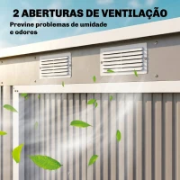 Outsunny Abrigo de Jardim 213x130x172 cm Abrigo de Exterior de Aço Galvanizado com Porta Corredeira para Armazenamento Cinza Claro(m-7)