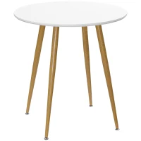 HOMCOM Mesa de Cozinha Redonda para 2 Pessoas Estilo Nórdico com Bancada Mate Carga Máxima 80kg Ø72x75 cm Branco(m-10)