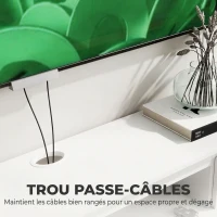 HOMCOM Meuble TV Suspendu Flottant 120 cm avec Éclairage LED et Prises, Meuble Télé pour Téléviseur 65 Pouces, Blanc(m-7)