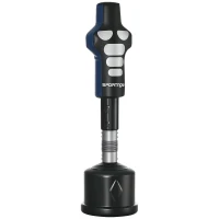 SPORTNOW Boxdummy, freistehend, höhenverstellbar, schwerer Standfuß, Kunstleder, schwarz+grau+blau, 55 x 55 x 178-207 cm(m-12)