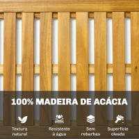 Outsunny Tapete de Banho em Madera de Acacia 91x51 cm Tapete de Duche  Antideslizante com Ripas para Drenagem Madeira(m-4)