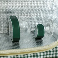 Outsunny Coș de Picnic pentru 2 Persoane din Răchită cu Zonă Termică și Tirbușon, 40x30x20 cm, Maro Deschis(m-7)