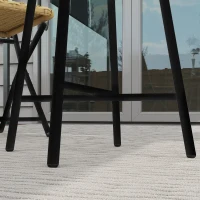 Outsunny Măsuță modernă de grădină din ratan și oțel, 50x50x55 cm, negru și culoare lemn(m-7)