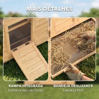 PawHut Galinheiro de Madeira para Exterior com 2 Ninhos Bandeja Removível Poleiros Telhado Impermeável 150x100x96,5 cm Madeira(m-7)