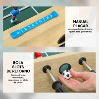 SPORTNOW Matraquilho Dobrável para Crianças com 2 Marcadores 8 Pegas 22 Jogadores 8 Barras e 2 Bolas 118x107,5x78 cm Maderia(m-7)
