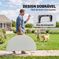 Outsunny Mesa de Jardim Redonda Mesa de Varanda Dobrável com Estrutura de Aço e Bancada de HDPE Ø122x73 cm Branco(m-4)