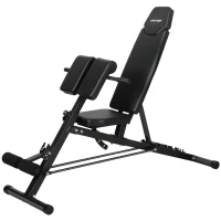 SPORTNOW Multifunktionale Hantelbank, Verstellbare Schräg- und Flachbank mit 6-stufiger Rückenlehne, 3-stufigem Sitz, Schwarz(m-11)