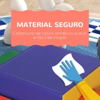 HOMCOM Conjunto de 4 Blocos de Espuma para Crianças Figuras de Construção Brinquedo de Aprendizagem Infantil 150x50x39cm Multicor(m-7)