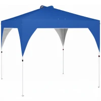 Outsunny Tenda Dobrável 3x3 m Pop-up Tenda de Jardim com Bloqueio Central UPF50+ Altura Ajustável 3 Níveis Bolsa de Transporte Azul(m-1)