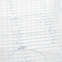 Pawhut Cage à oiseaux volière avec mangeoires perchoirs plateau excrément amovible cage pour canaris perruches perroquets 46,5 x 35,5 x 92 cm blanc(m-8)