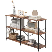 HOMCOM Aufbewahrungsregal, 3-stufiges Standregal, Flurtisch, Konsolentisch, Beistelltisch, Aktenregal, Spanplatte, 120 x 30 x 76 cm(m-11)