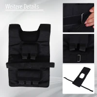 HOMCOM Gewichtsweste 15 KG / 20 KG / 30 KG verstellbare Trainingsweste mit herausnehmenbar Gewichten Laufweste Damen Herren für Muskelaufbau Krafttraining, Laufen, Fitness, Cross Training(m-5)