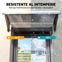 Outsunny Marquesina de Protección contra Sol y Lluvia 100x75x23 cm con Cubierta de Policarbonato para Puertas y Ventanas Negro(m-6)