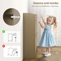 HOMCOM Sapateira Estreita com 4 Portas de Vime Sapateira para Entrada com Prateleiras Ajustáveis para 16 Pares de Sapatos 104,5x24x88 cm Madeira(m-8)