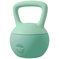 SPORTNOW Kettlebell de 10 kg Pesa Russa Preenchida de Areia Metálica e Alça Antiderrapante para Treino em Casa Ginásio 21x21x30 cm Verde(m-11)