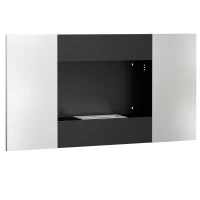 HOMCOM Șemineu Bioetanol 0,9L de Perete din Oțel Inoxidabil, 100x15x54 cm, Negru și Argintiu(m-1)