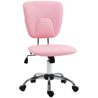 Vinsetto Cadeira de Escritório Giratória de Couro PU com Altura Ajustável e Função Basculante 50x54x87,5-96,5 cm Rosa(m-11)