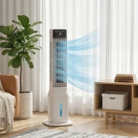 HOMCOM Tragbarer Luftkühler, 3-in-1 Verdunstungs-Luftkühler mit 9-Liter-Wassertank, 48° Oszillation, 3 Geschwindigkeiten, 3 Modi, Weiß(m-2)