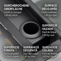 Outsunny Placă de grătar pe gaz antiaderent de masă cu 3 arzătoare de 3kW, 62x46x21cm, negru(m-9)