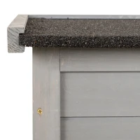 Outsunny Gartenschrank Holz Gerätehaus Geräteschuppen Geräteschrank Holzhütte Pultdach Bitumenpappe Lamellentüren Grau 87 x 46,5 x 96,5 cm(m-9)